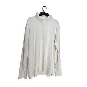 Houston White Ribbed Cowl Neck Pullover Top XXL Cream Sustainable NWT